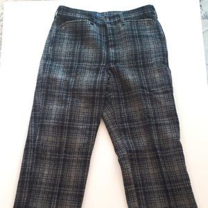 Polo Ralph Lauren Vintage Wool Grey Black Plaid Pants 30 x 32